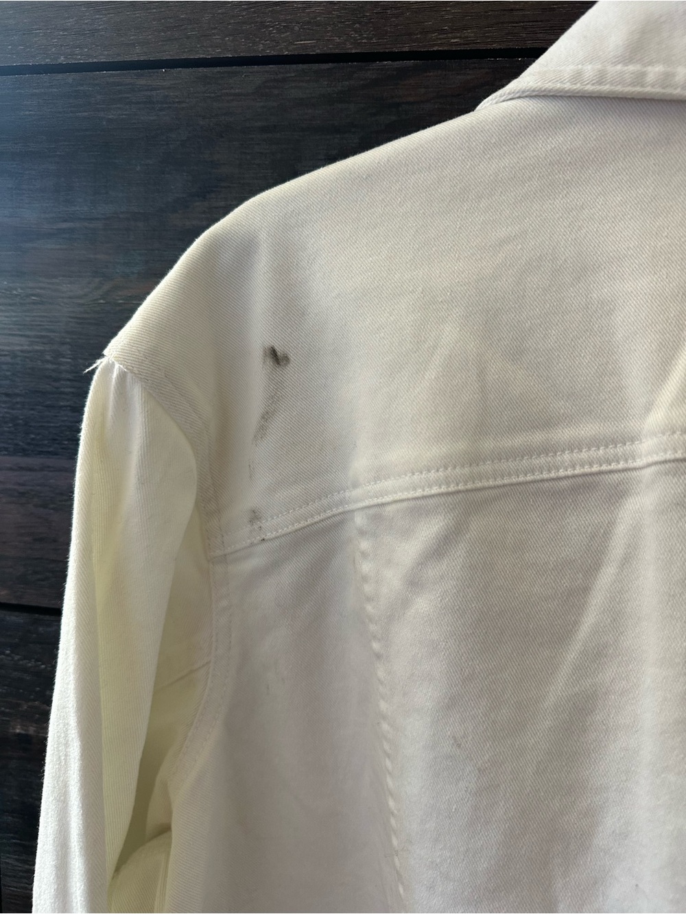Ralph Lauren White Denim Trucker Jacket with Red Accent - Picture 6 of 8
